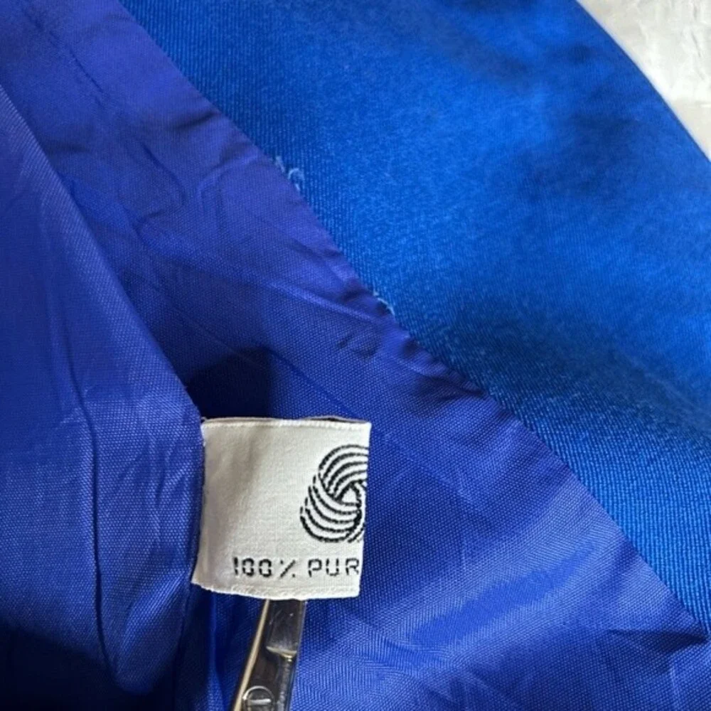 Vintage CHRISTIAN DIOR the Suit Women’s Royal Blue Size 10 100% Wool